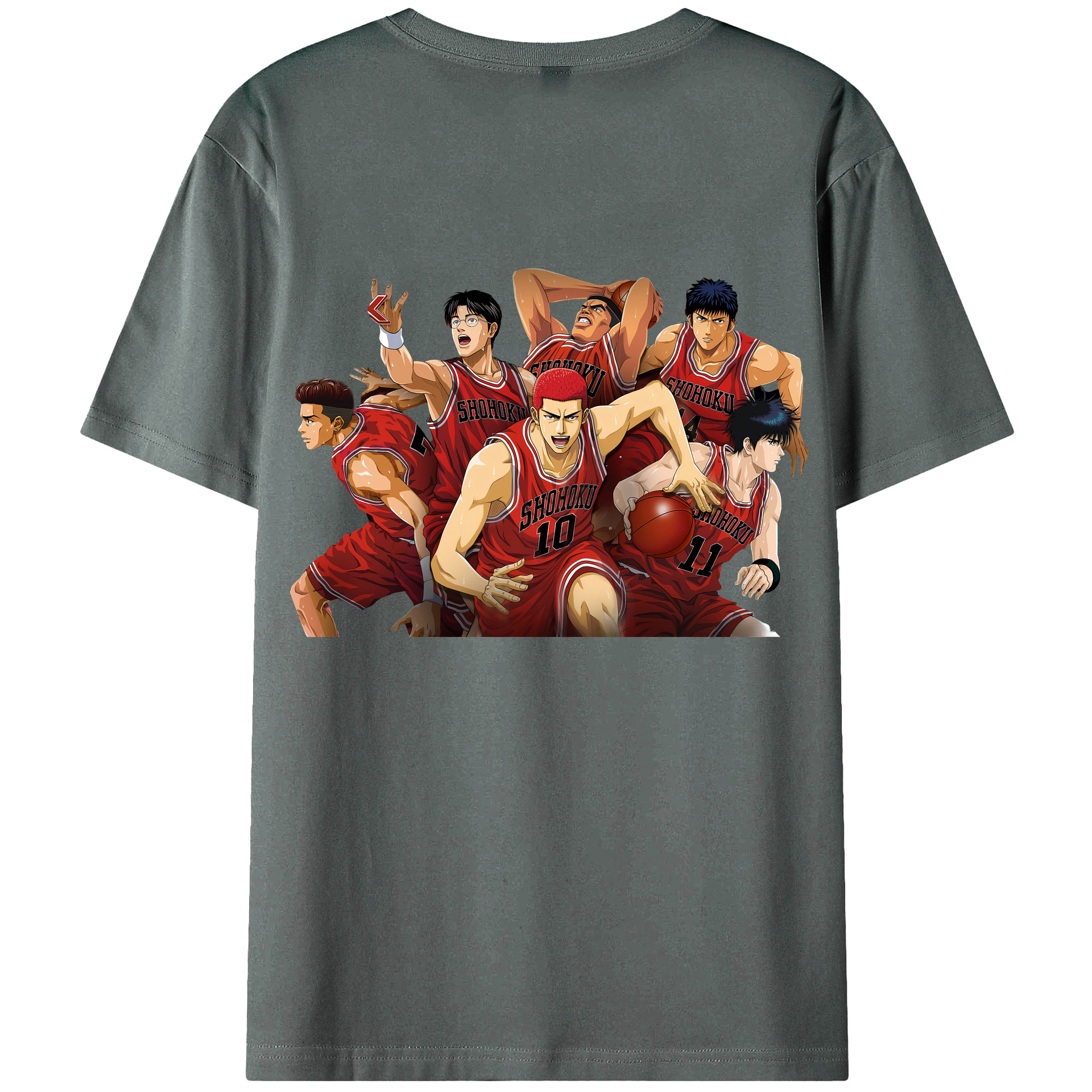 （画像用） SLAM DUNK／スラムダンク 綿100％ メンズ半袖Tシャツ（バックプリント） 通気性
